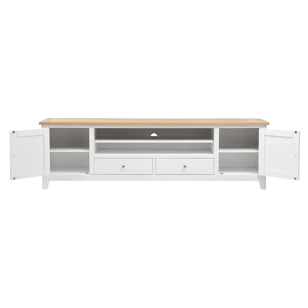 TV Stand with Storage - White, Oak