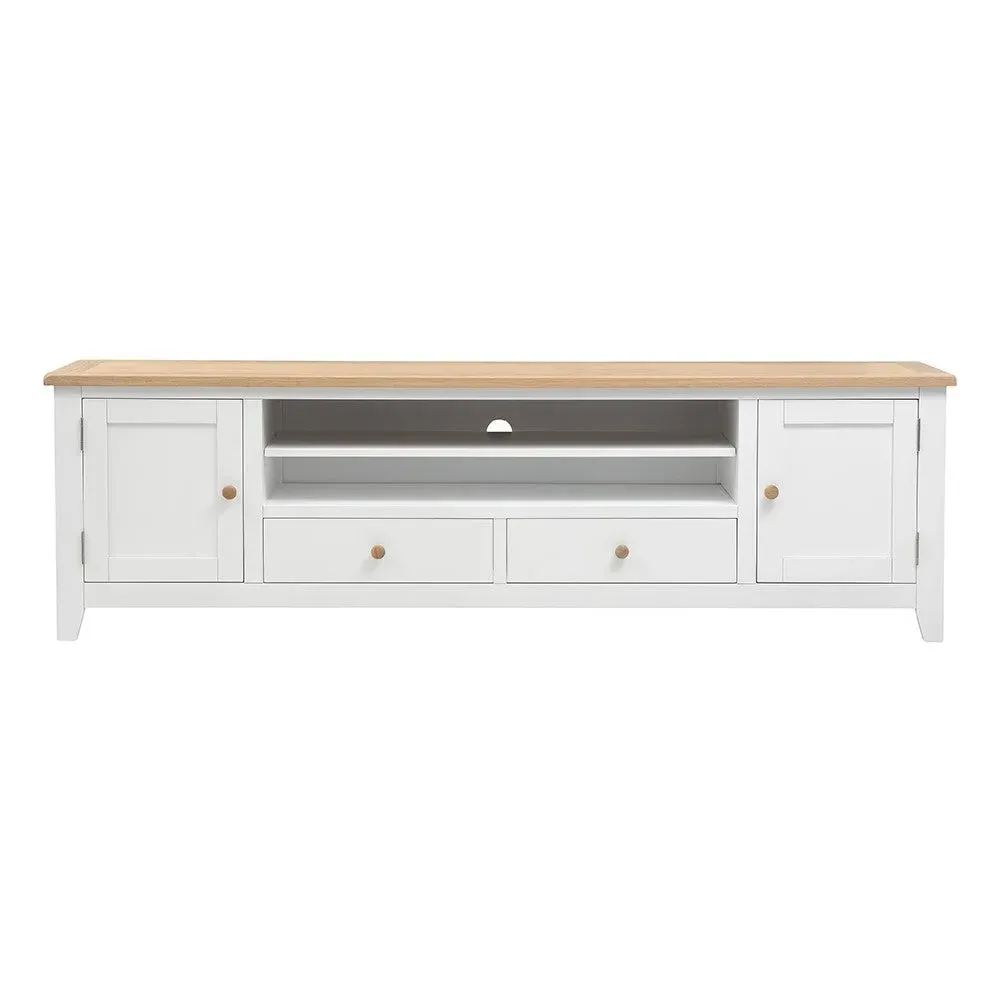TV Stand with Storage - White, Oak