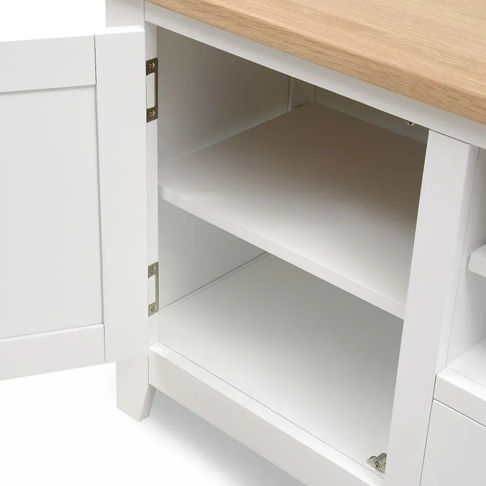 TV Stand with Storage - White, Oak