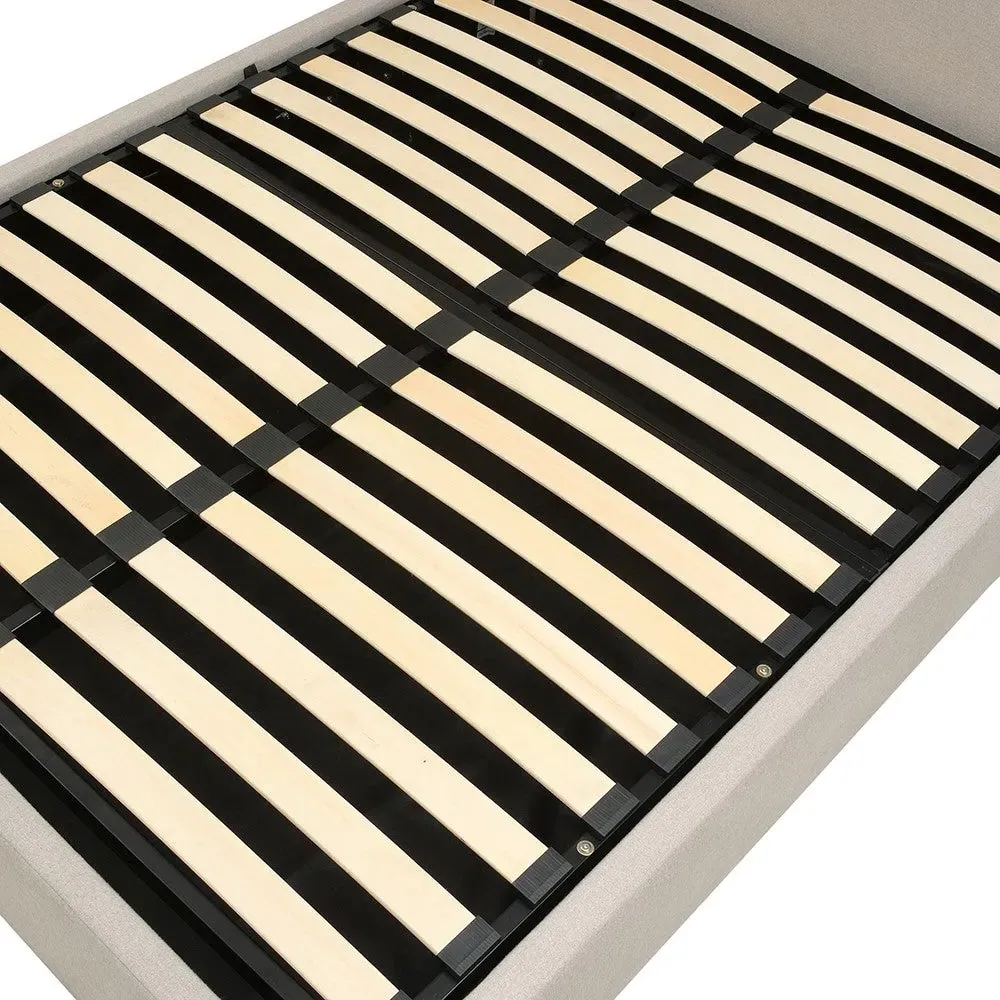 Double Ottoman Bed with Storage - Natural, Tweed