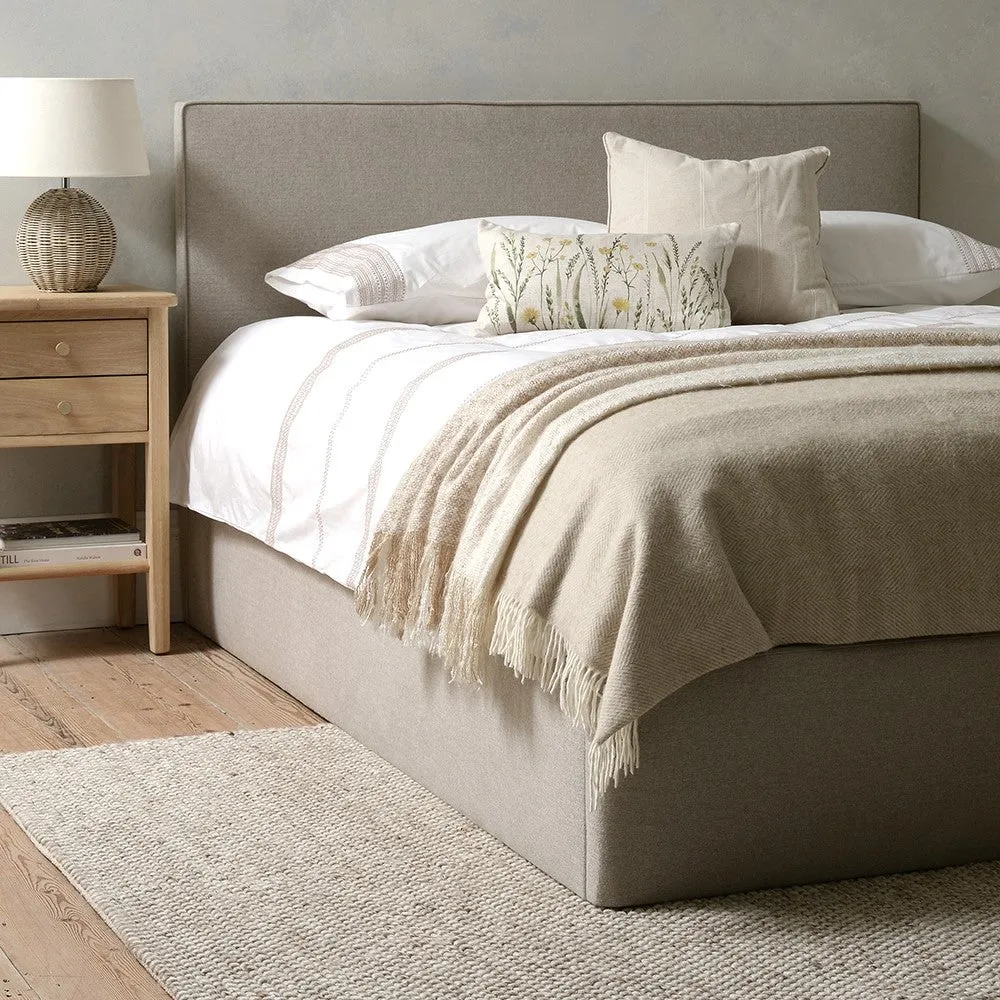 Double Ottoman Bed with Storage - Natural, Tweed