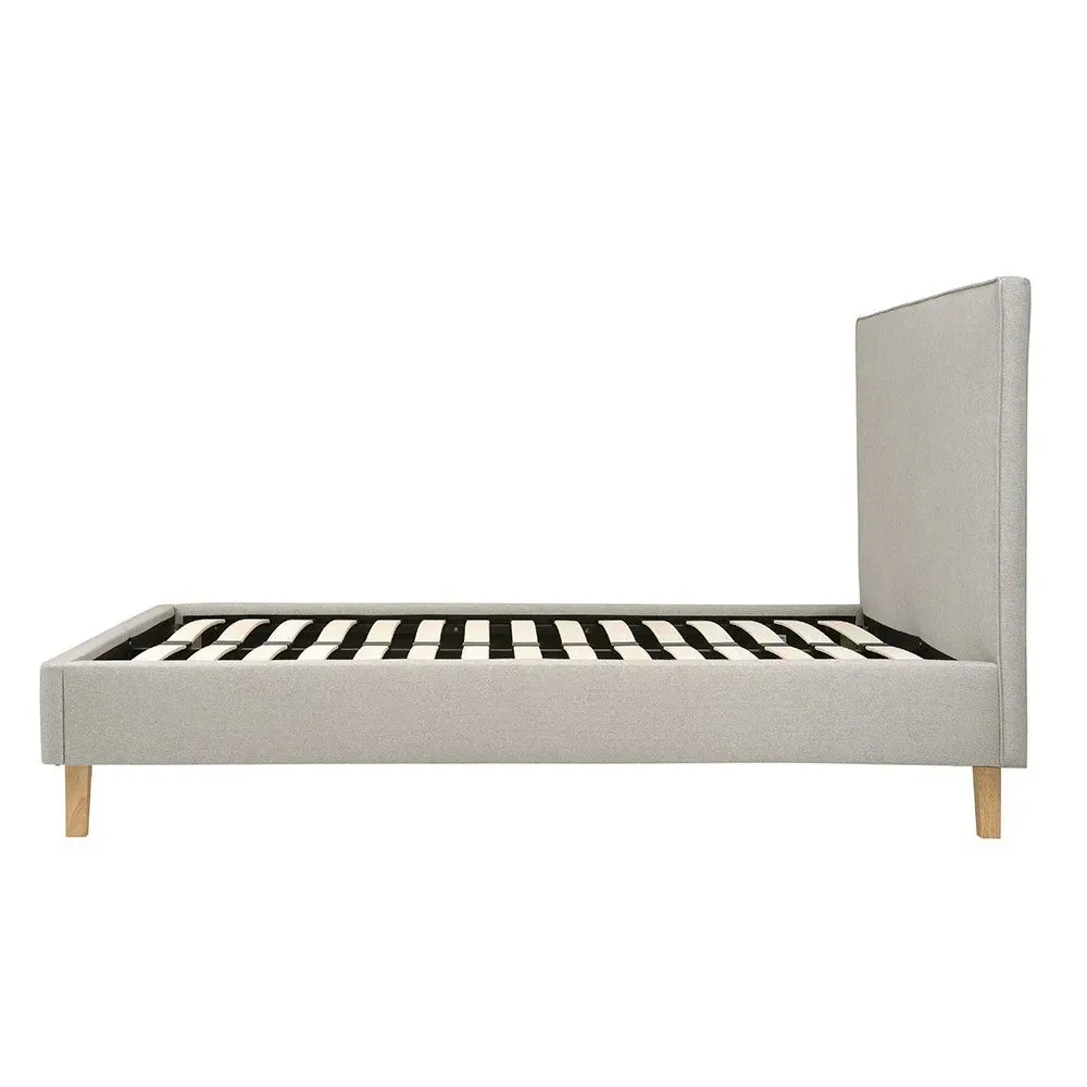 King Size Upholstered Bed - Natural Tweed