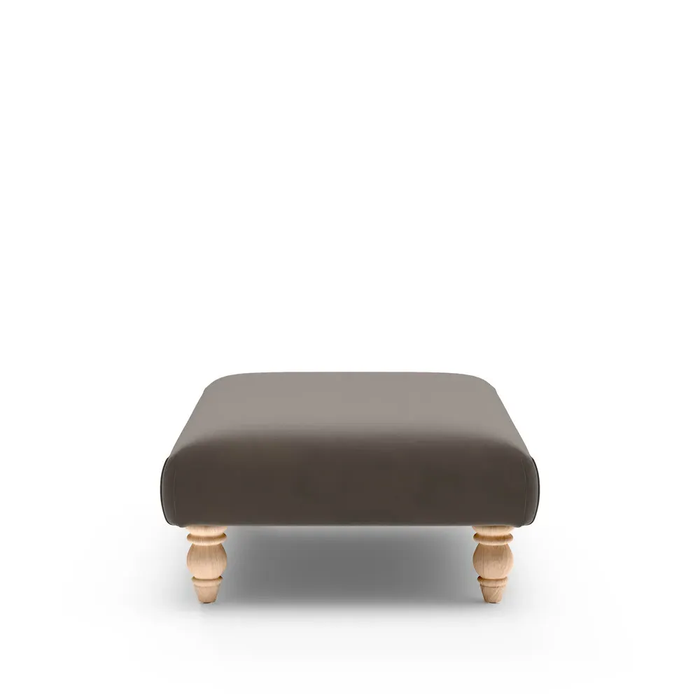 Rectangular Foot Stool - Bark, Matt Velvet