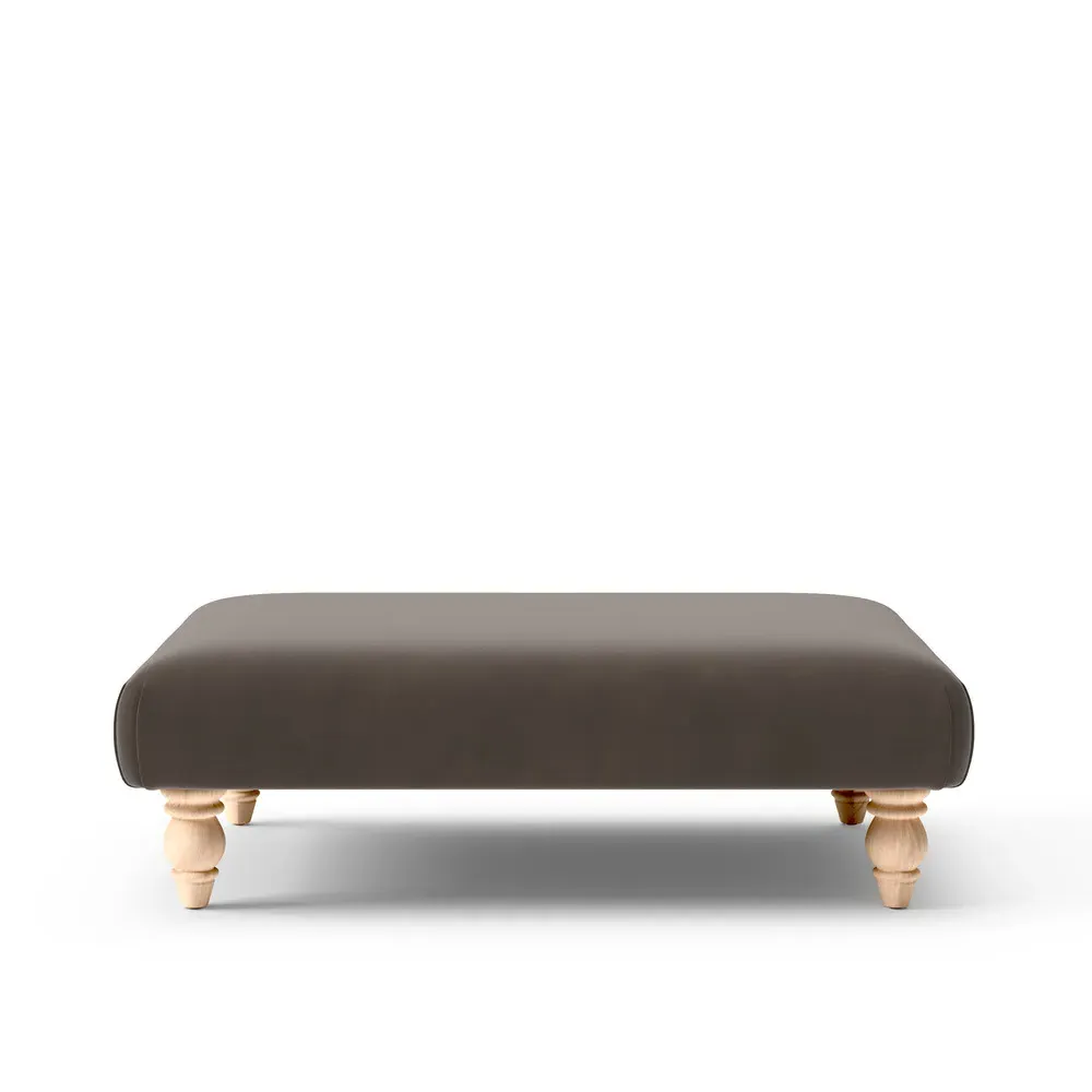 Rectangular Foot Stool - Bark, Matt Velvet image