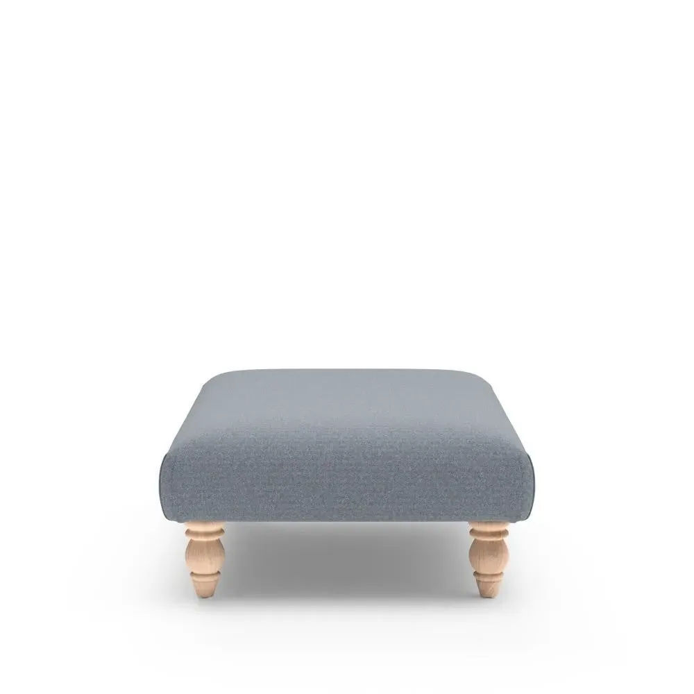 Rectangular Foot Stool - Navy, Eco Herringbone