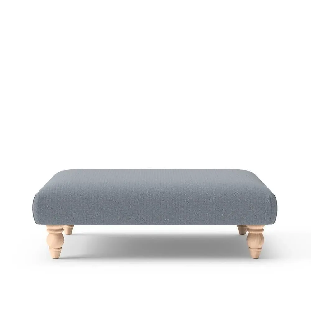 Rectangular Foot Stool - Navy, Eco Herringbone image
