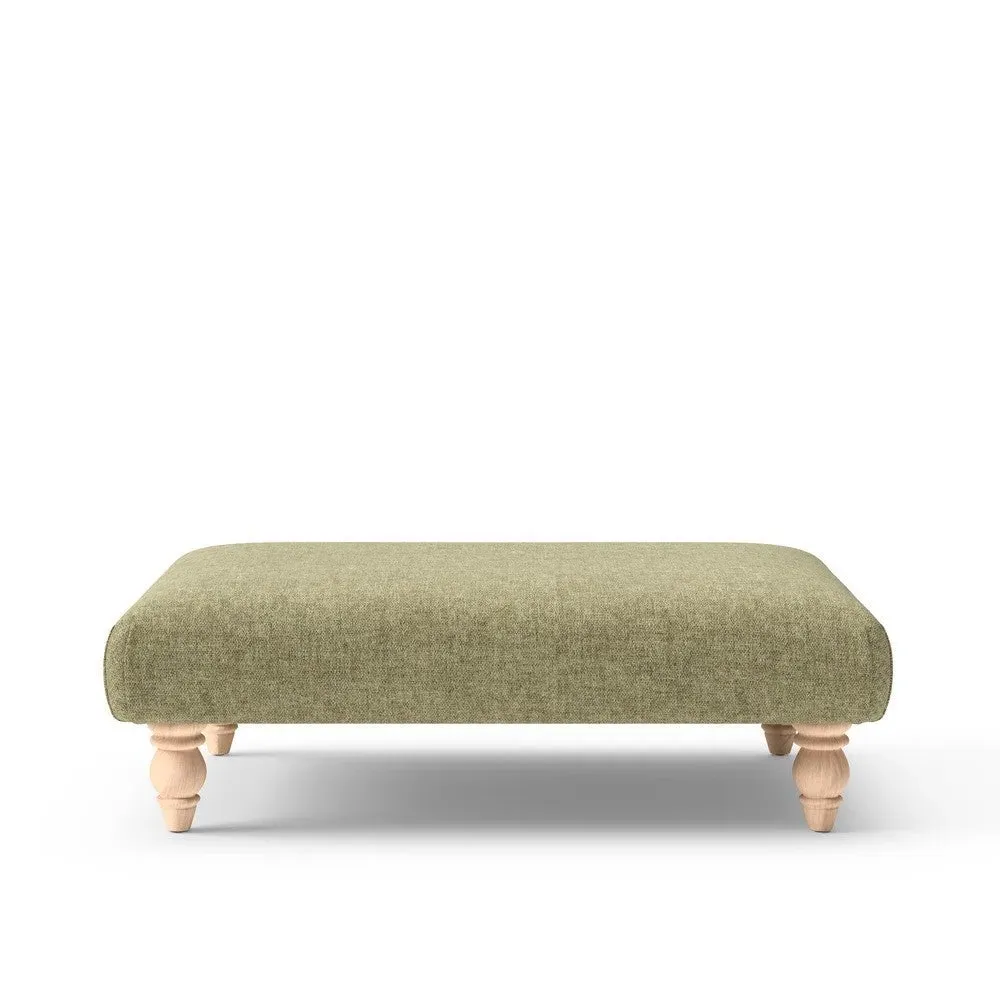 Rectangular Foot Stool - Sage Green, Aquaclean Oxford