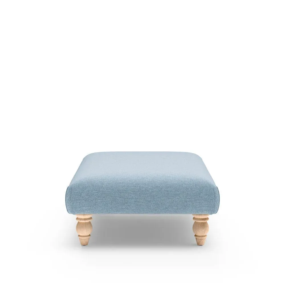 Rectangular Footstool - Blue, Rustic Weave