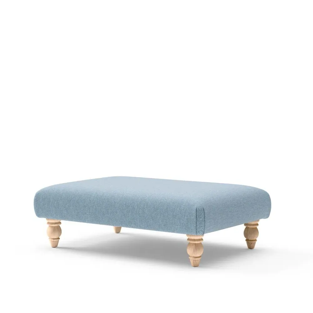 Rectangular Footstool - Blue, Rustic Weave