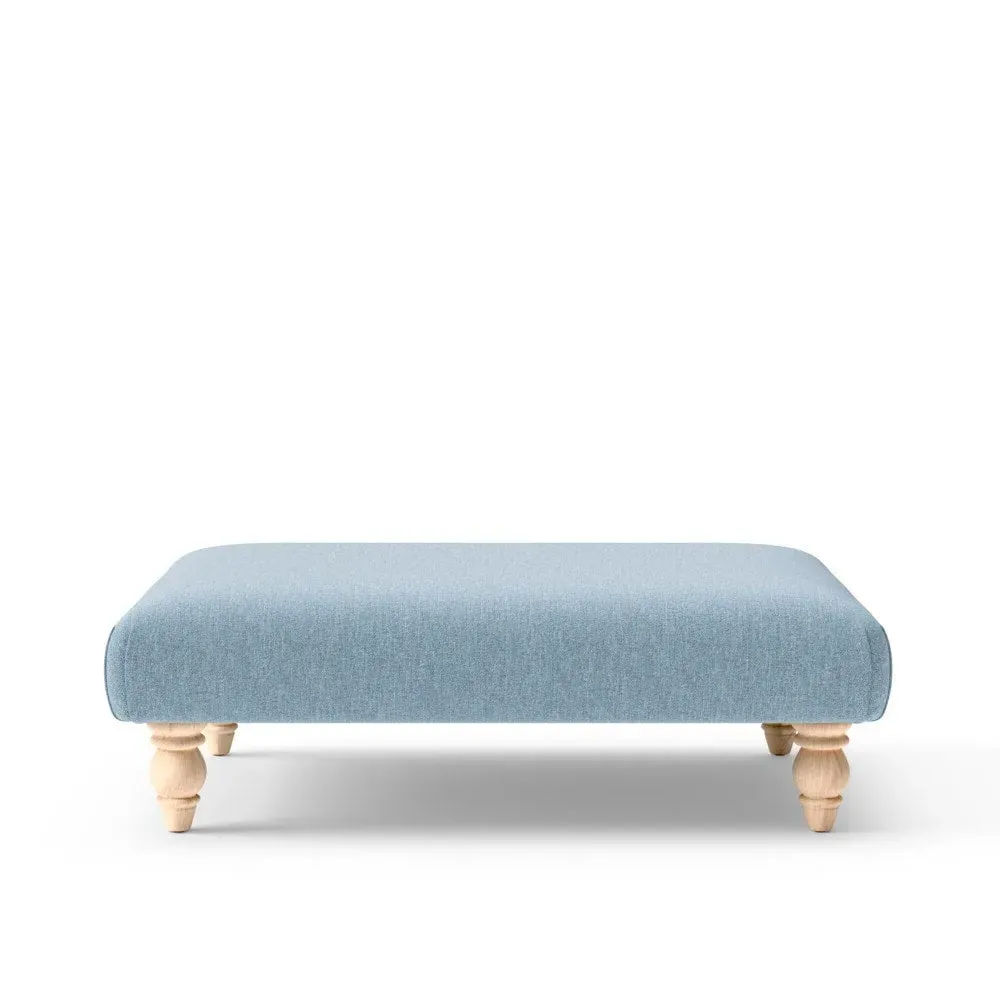 Rectangular Footstool - Blue, Rustic Weave image