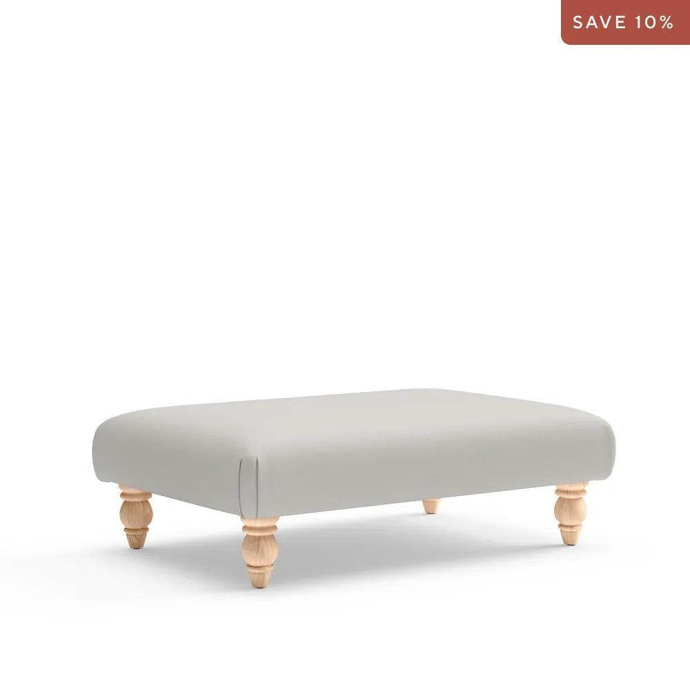 Rectangular Footstool - Dove Grey, House Linen Mix