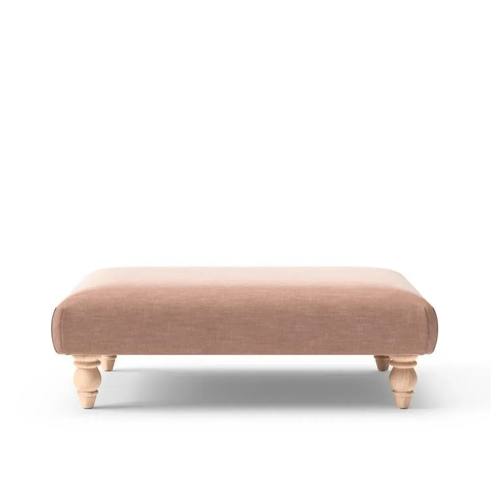 Rectangular Footstool - Dusky Rose, Eco Chenille image