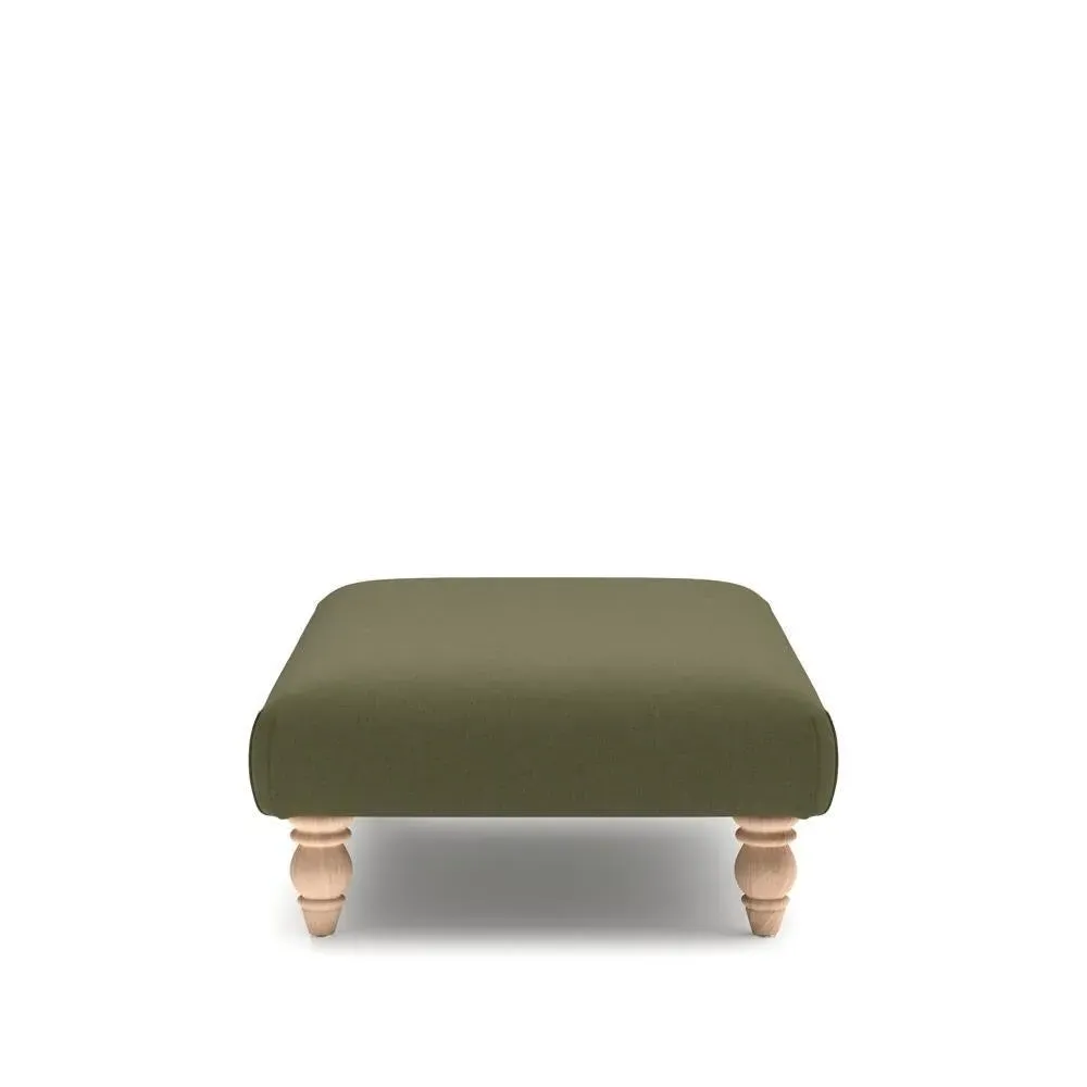 Rectangular Footstool - Forest Green, House Linen Mix