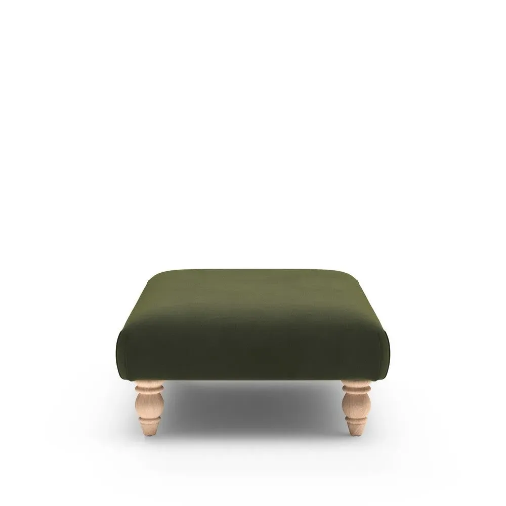 Rectangular Footstool - Forest Green, Matt Velvet