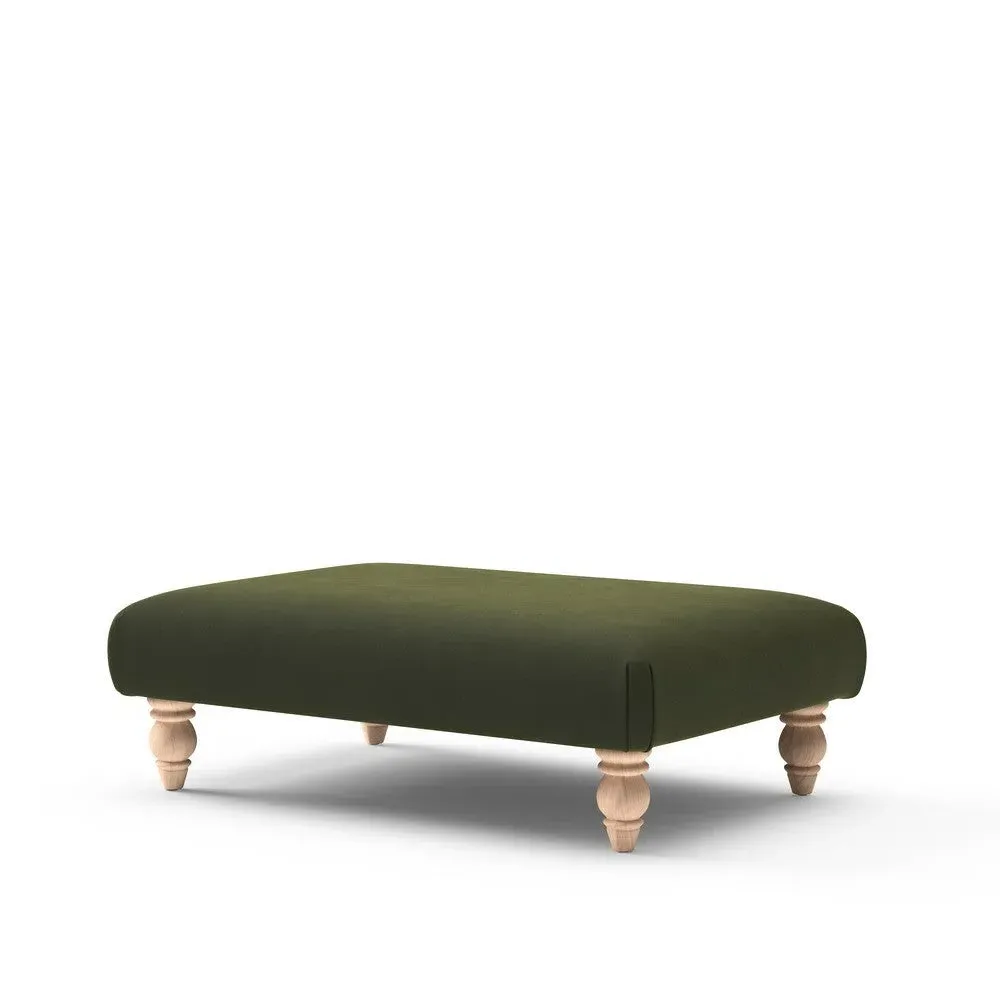 Rectangular Footstool - Forest Green, Matt Velvet