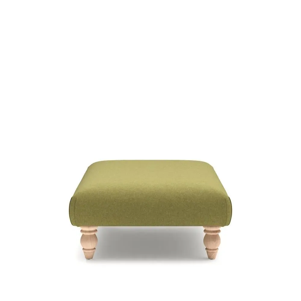 Rectangular Footstool - Green, House Linen Mix