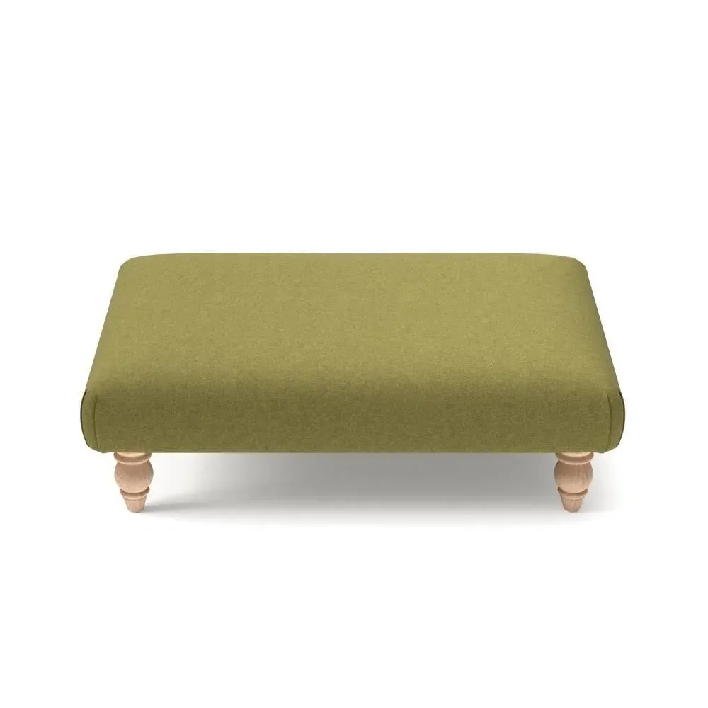 Rectangular Footstool - Green, House Linen Mix
