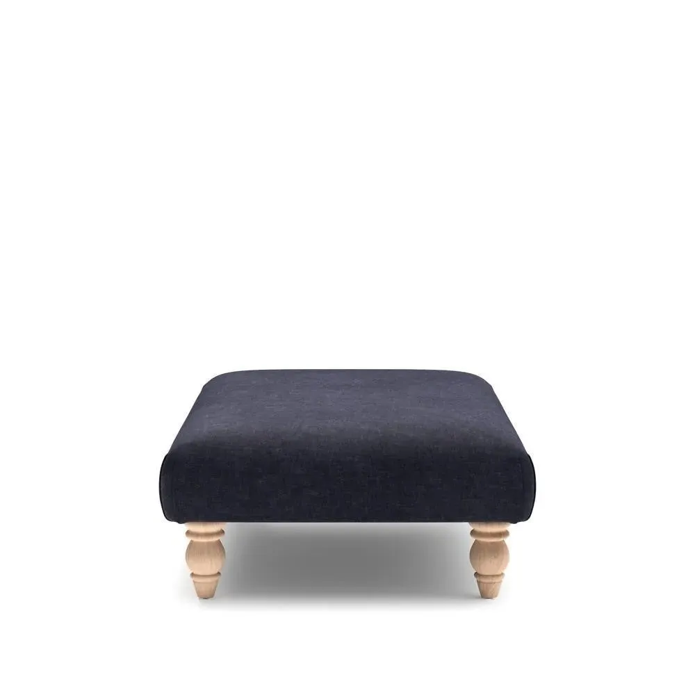Rectangular Footstool - Ink, Eco Chenille