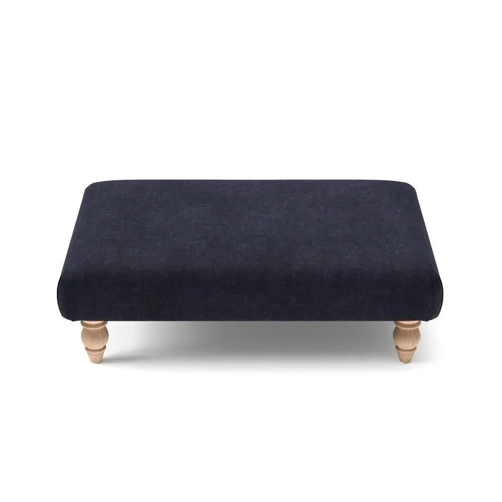 Rectangular Footstool - Ink, Eco Chenille