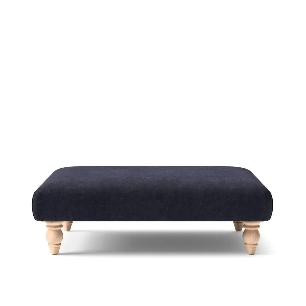 Rectangular Footstool - Ink, Eco Chenille