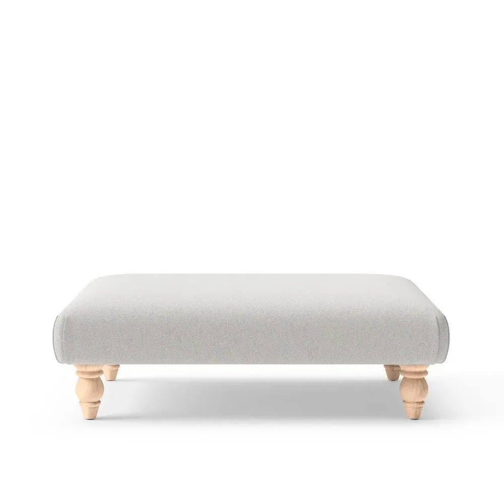 Rectangular Footstool - Light Grey, Chunky Cotton image