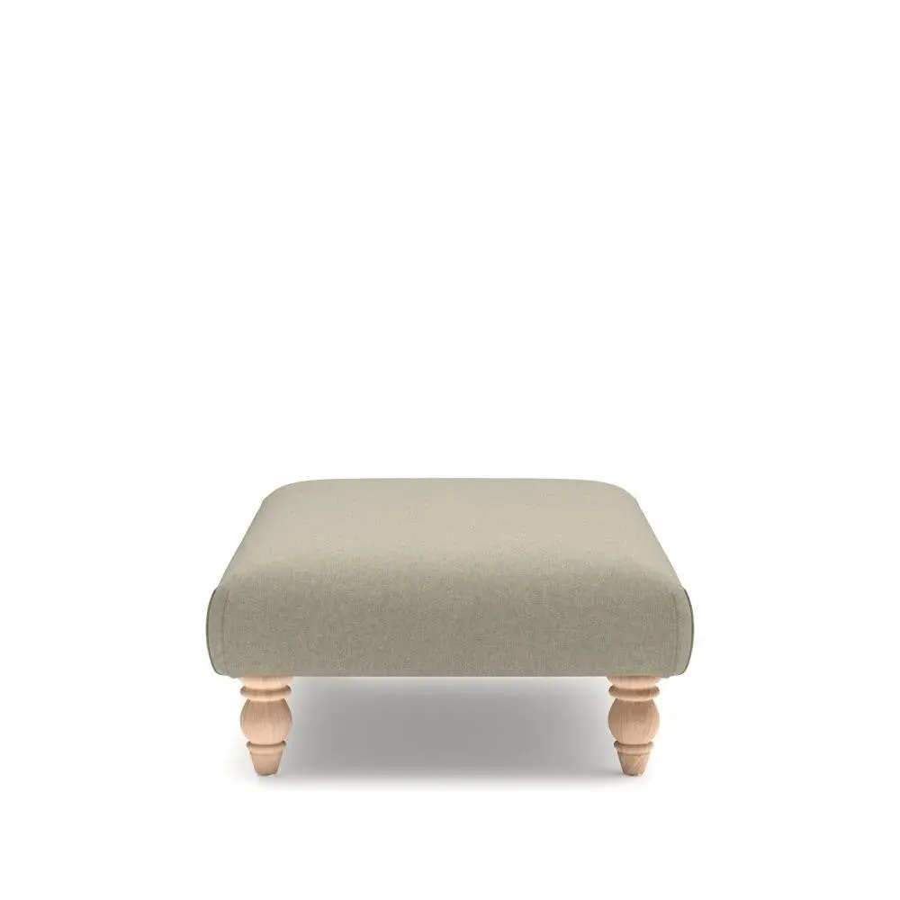 Rectangular Footstool - Mid Grey, House Linen Mix