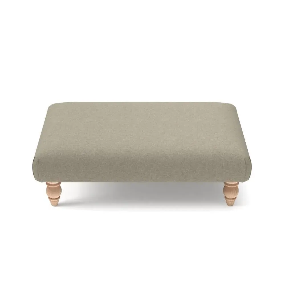 Rectangular Footstool - Mid Grey, House Linen Mix