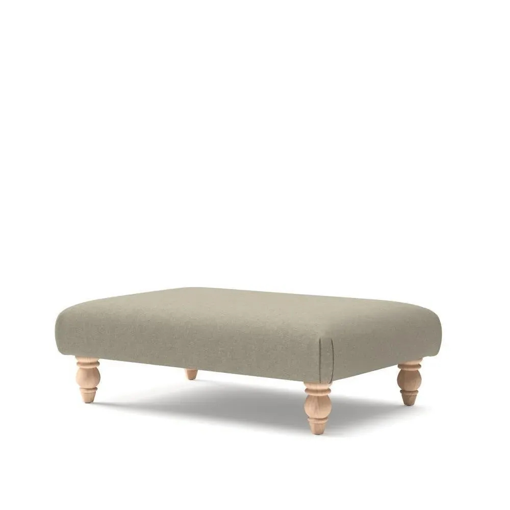 Rectangular Footstool - Mid Grey, House Linen Mix