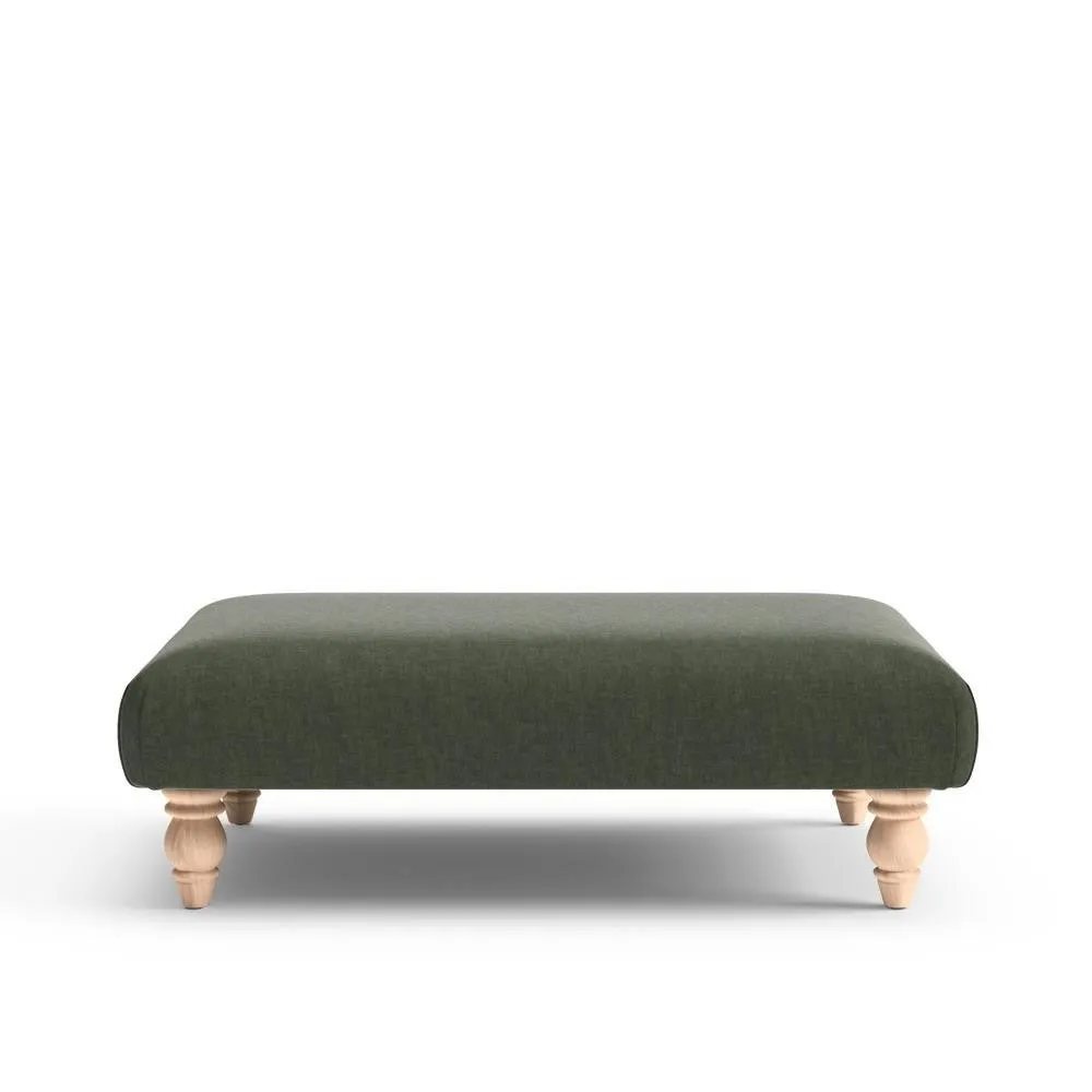 Rectangular Footstool - Moss, Eco Chenille