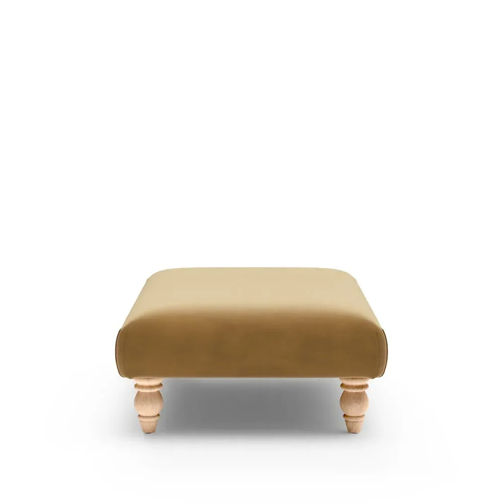 Rectangular Footstool - Mustard, Velvet