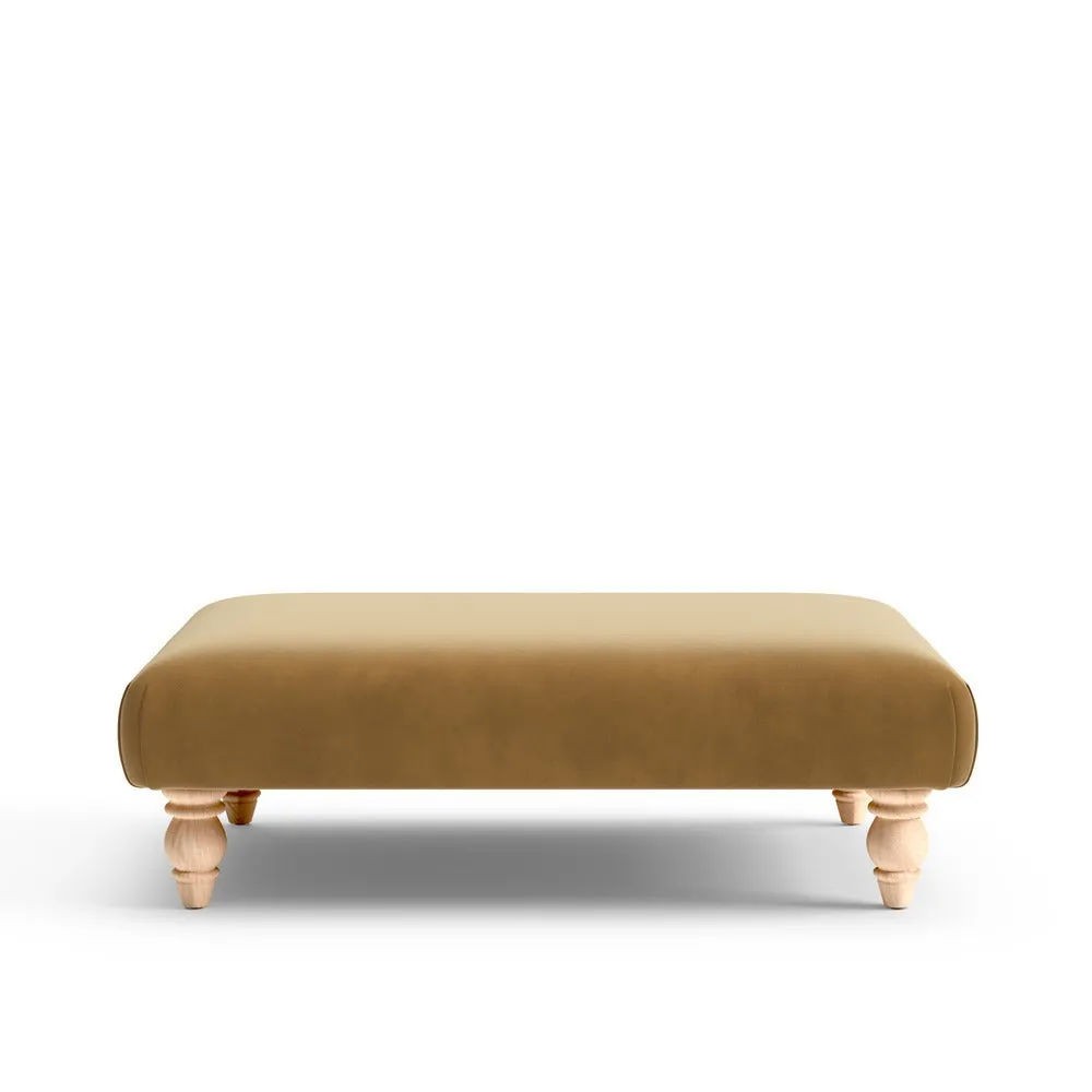 Rectangular Footstool - Mustard, Velvet