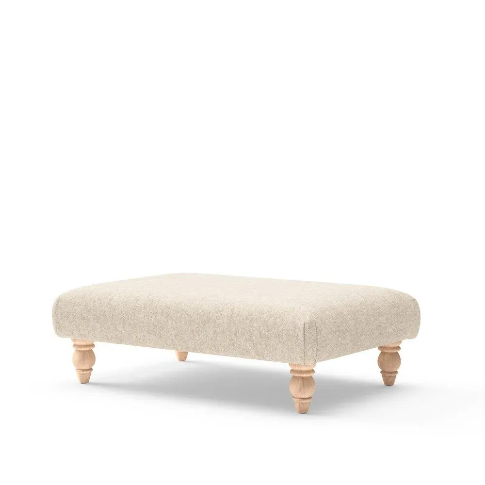 Rectangular Footstool - Natural, Aquaclean Oxford