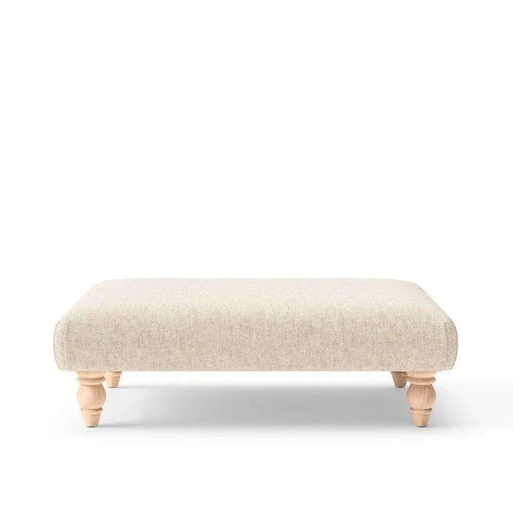 Rectangular Footstool - Natural, Aquaclean Oxford