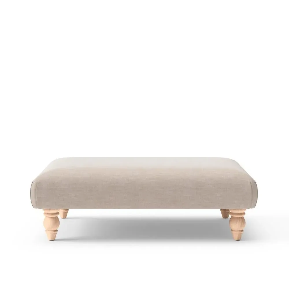 Rectangular Footstool - Natural, Eco Chenille