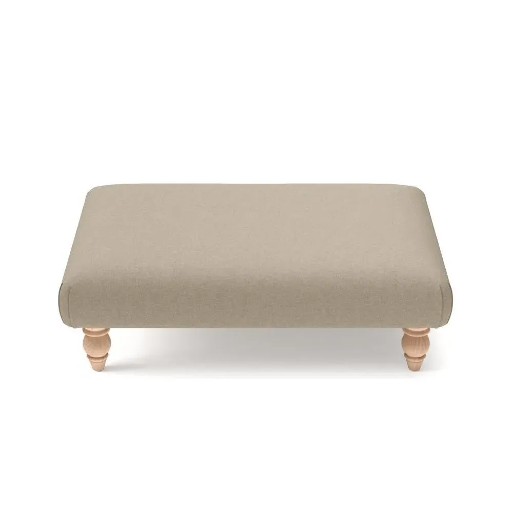 Rectangular Footstool - Natural, House Linen Mix