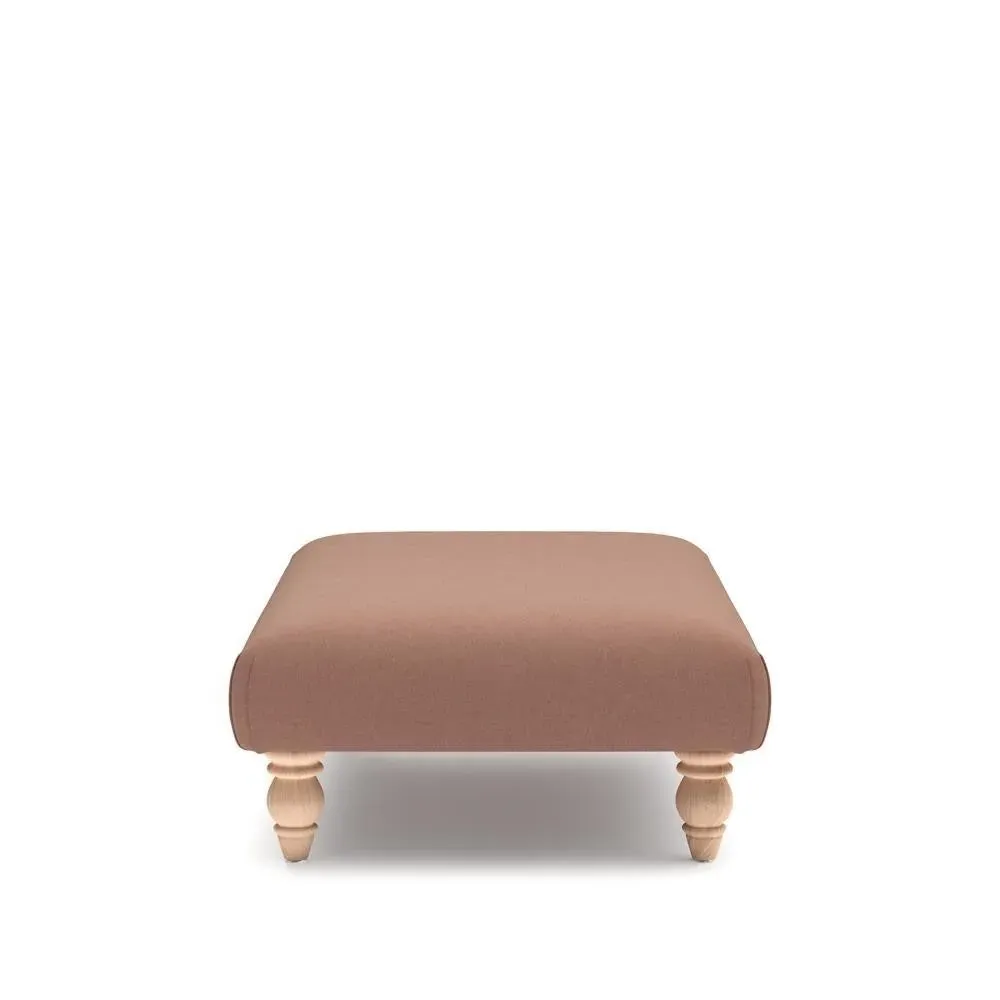 Rectangular Footstool - Pink, House Linen Mix