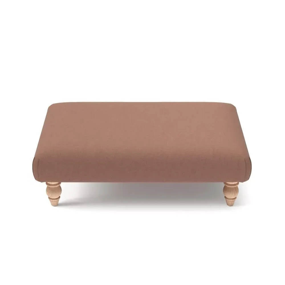 Rectangular Footstool - Pink, House Linen Mix