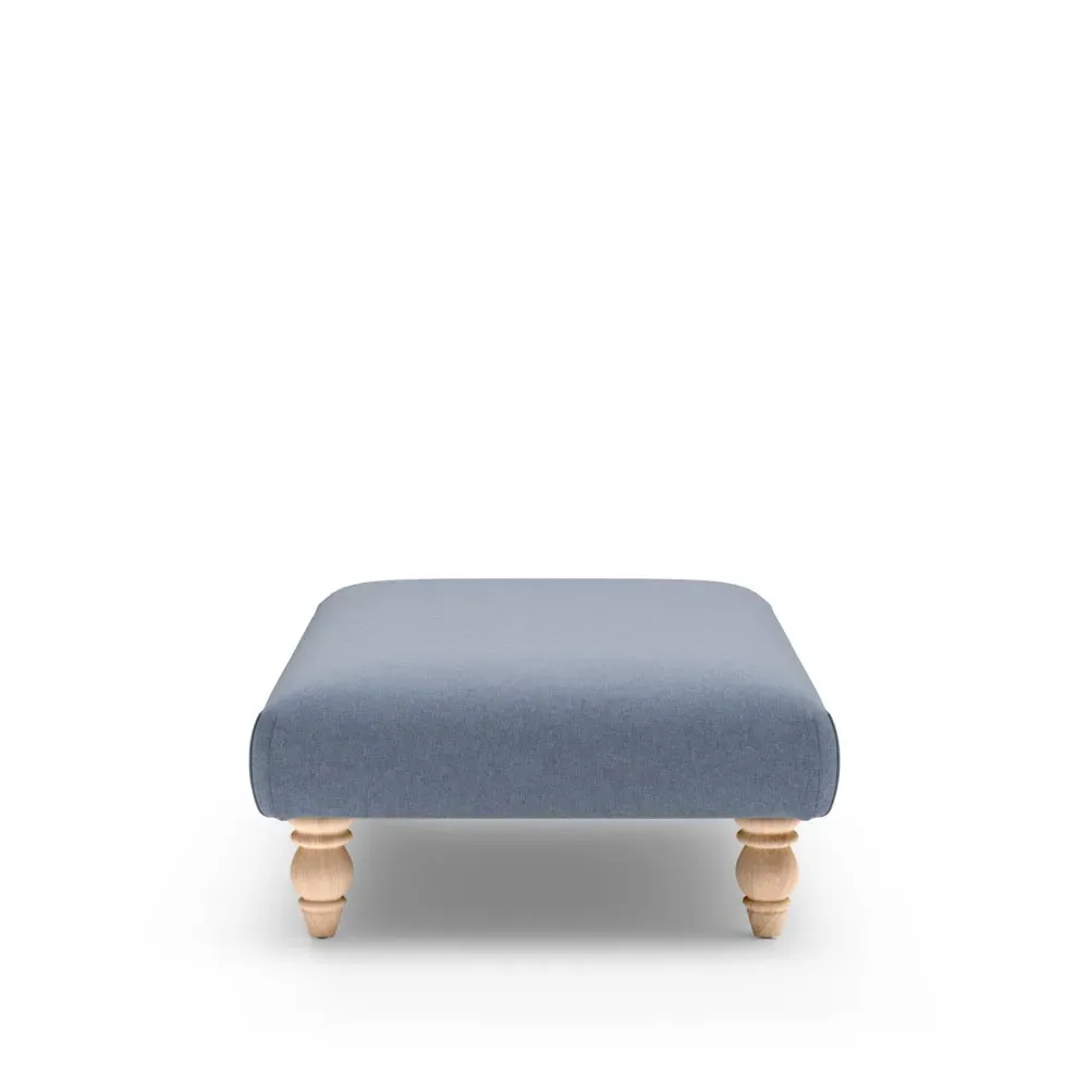 Rectangular Footstool - Purple, Linen Mix