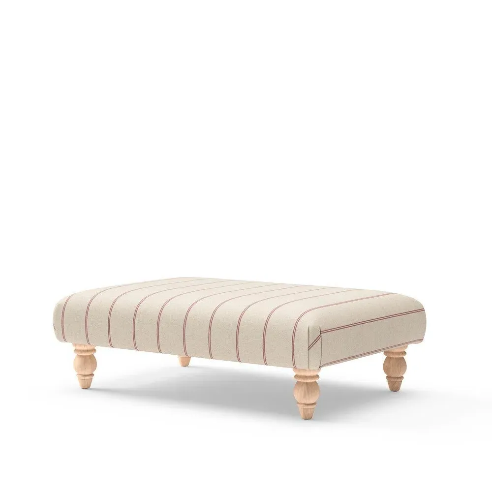 Rectangular Footstool - Raspberry