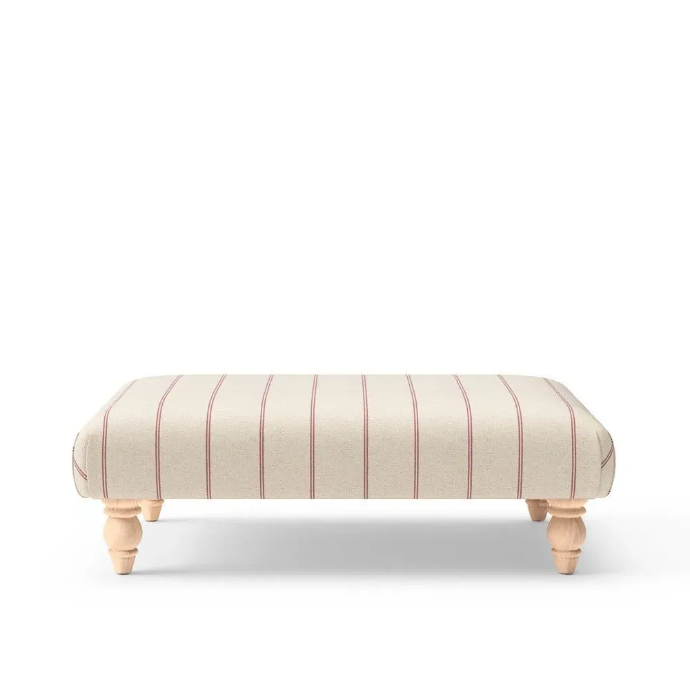 Rectangular Footstool - Raspberry