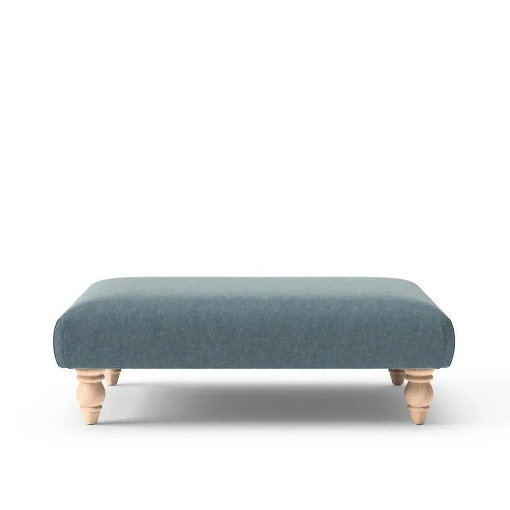 Rectangular Footstool - Teal, Eco Chenille