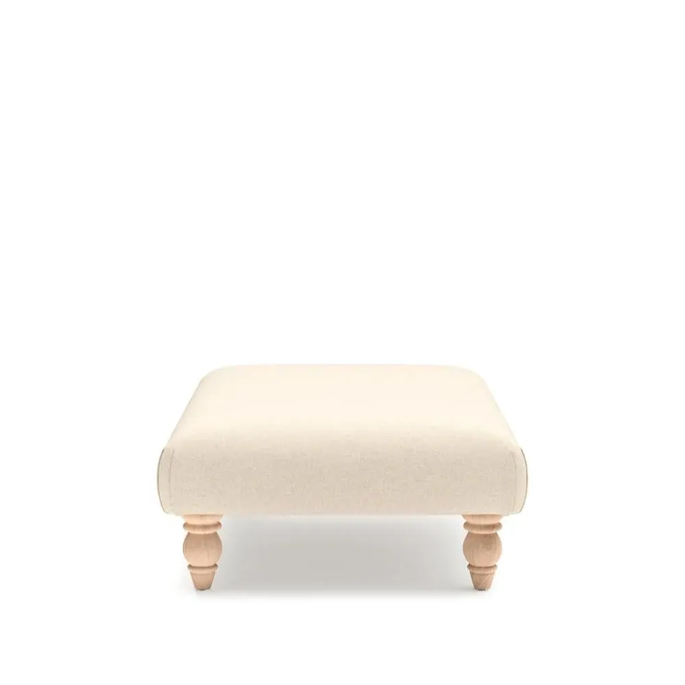 Rectangular Footstool - White, House Linen Mix