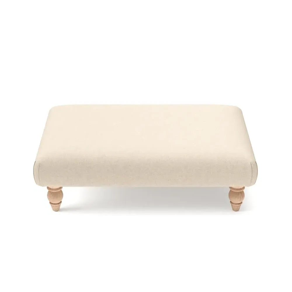 Rectangular Footstool - White, House Linen Mix