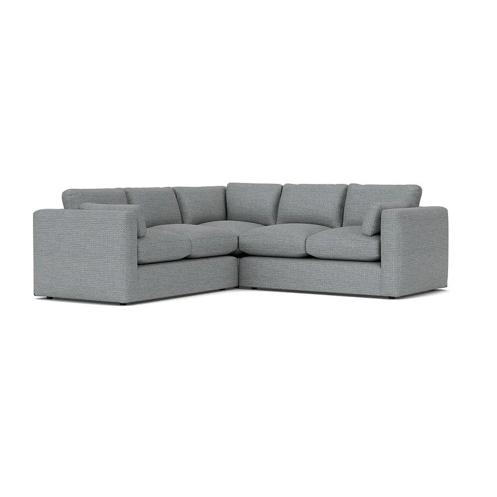 Clarke Compact Corner Sofa - Navy, Herringbone Weave