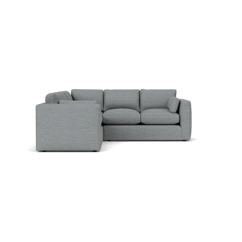 Clarke Compact Corner Sofa - Navy, Herringbone Weave