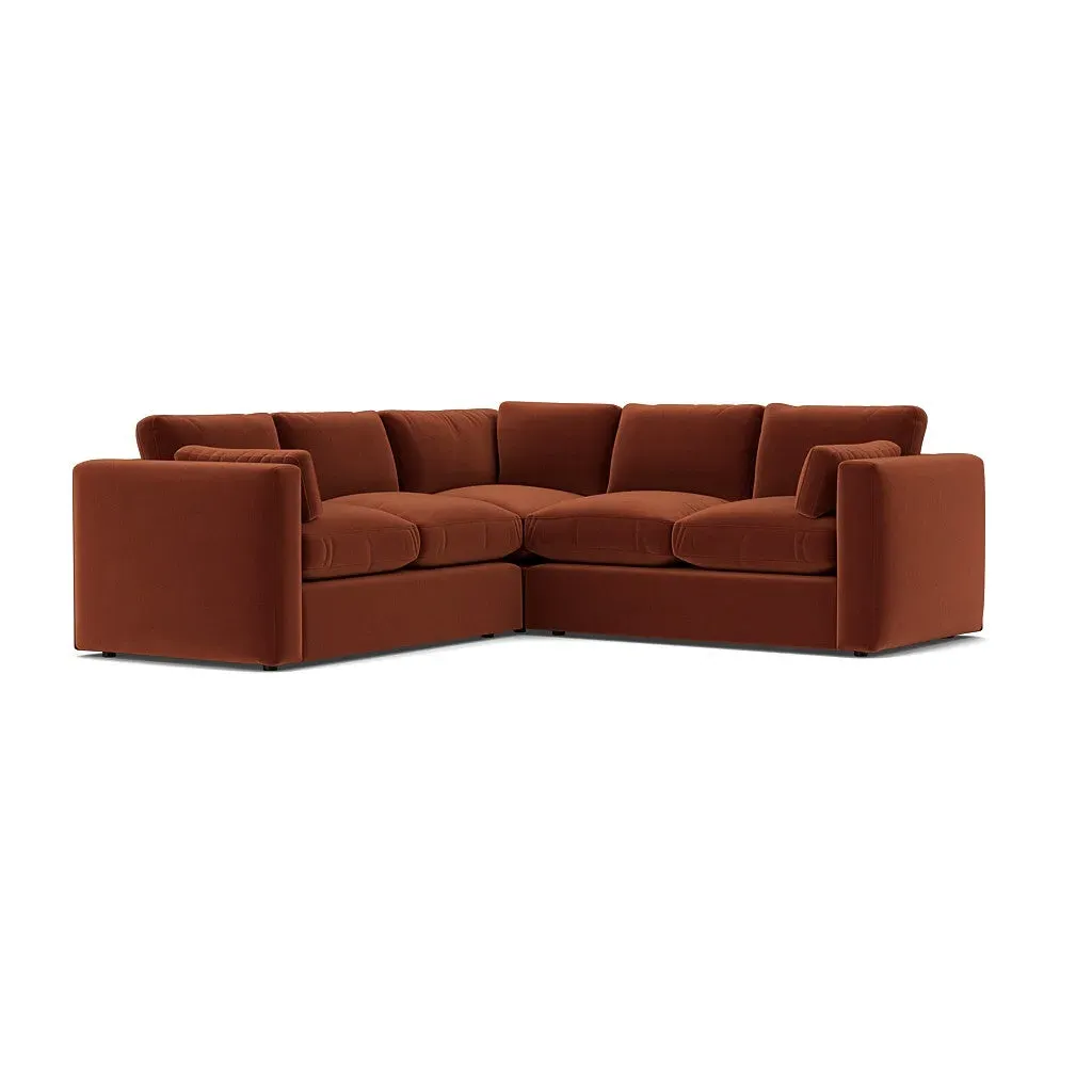 Clarke Corner Sofa - Brick, Matt Velvet