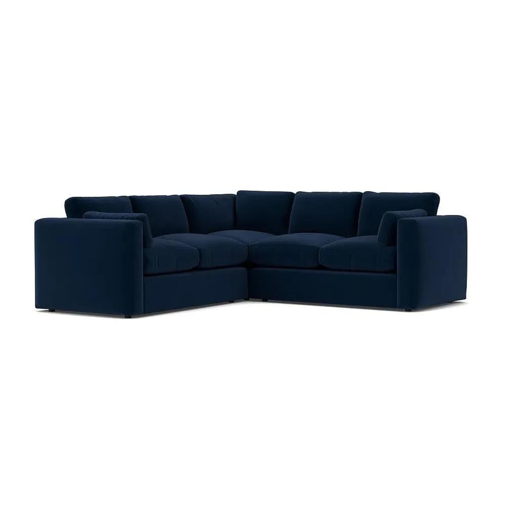 Clarke Corner Sofa - Deep Blue, Matt Velvet