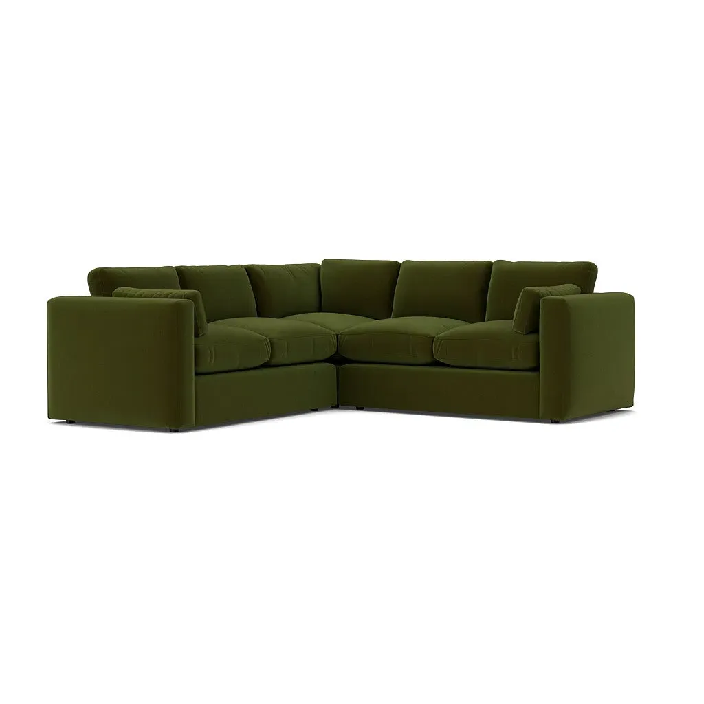 Clarke Corner Sofa - Forest Green, Matt Velvet