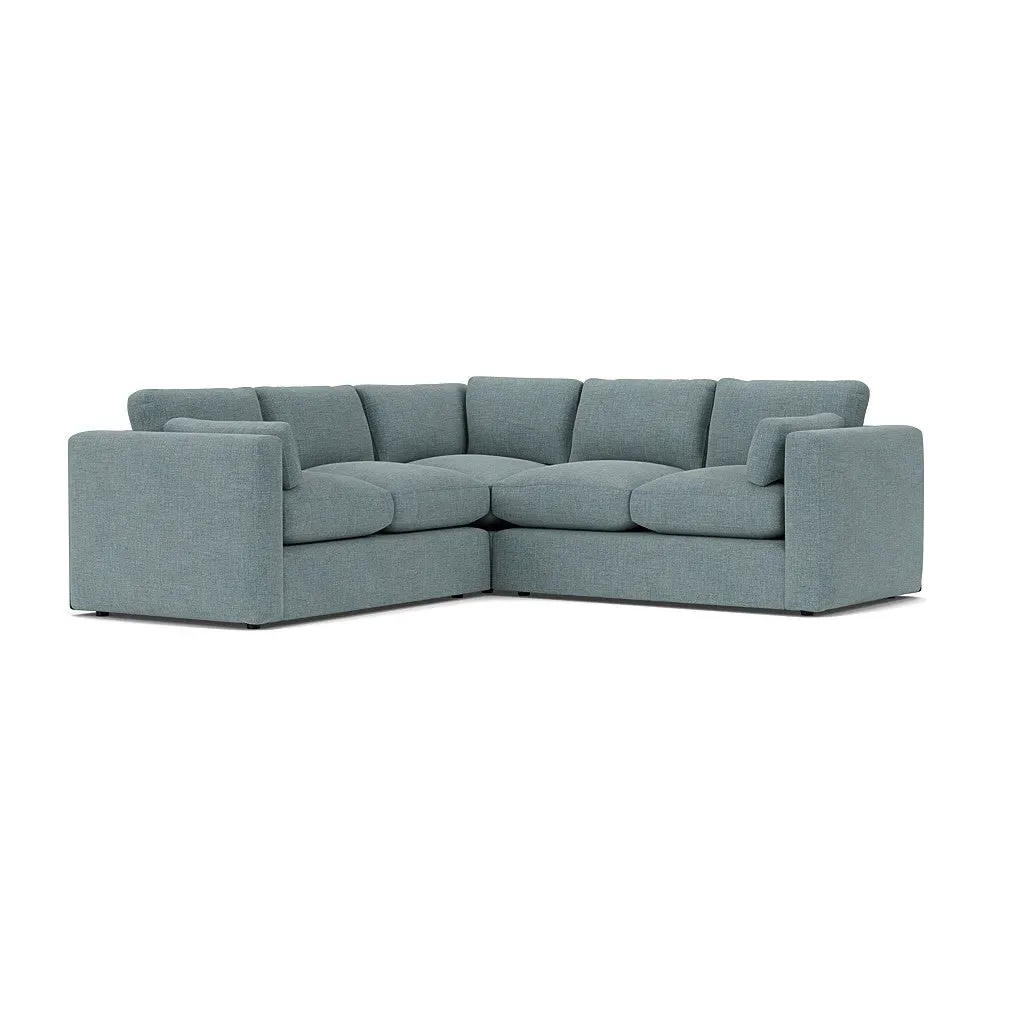 Clarke Corner Sofa - Teal Marl, Rustic Weave