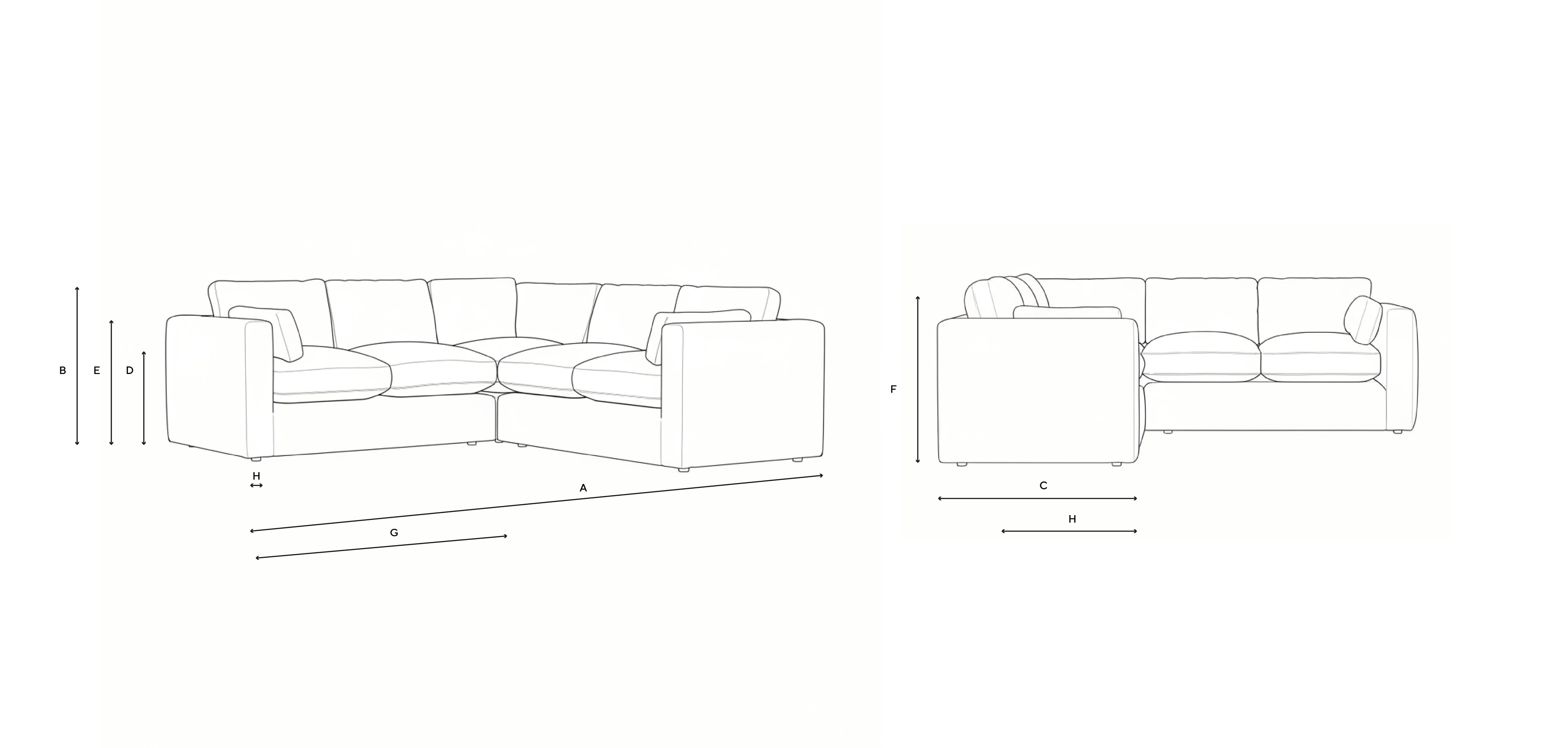 Corner Sofa - Natural, Linen Mix